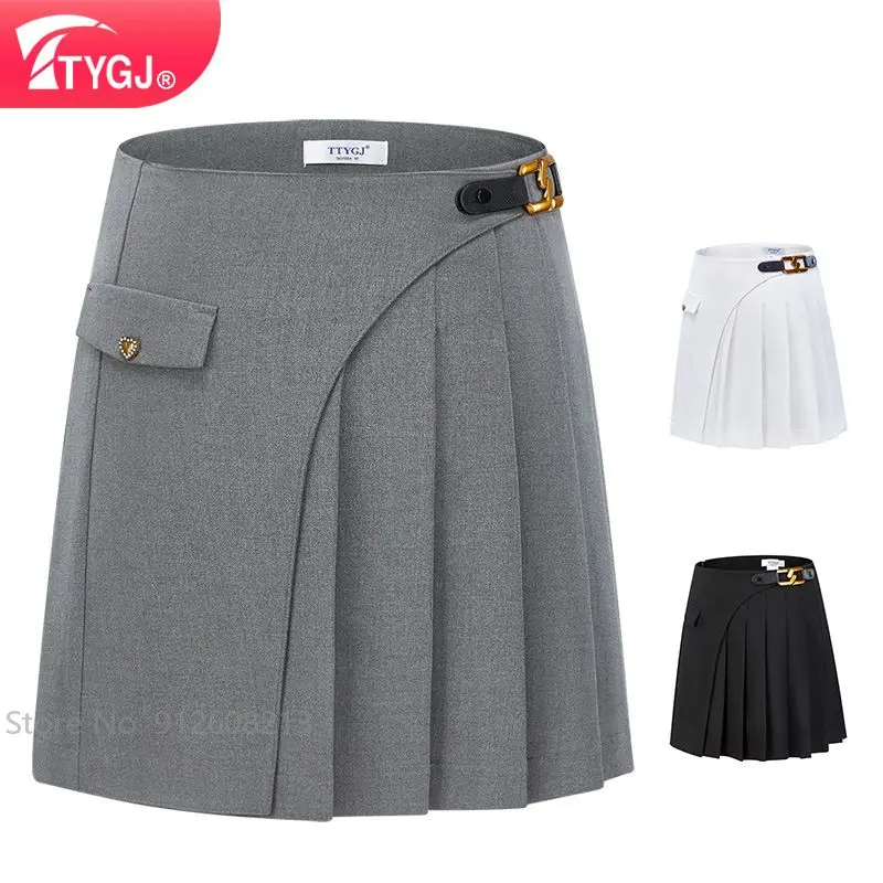 TTYGJ Autumn Winter Women Warm Thicken Golf Skirt Lady A-lined Pleated Skorts Girls Britist Style Skorts High Waist Skirts