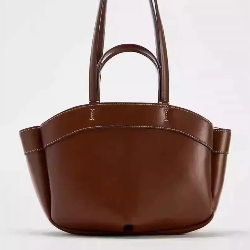 

Fashion Stitching Decoration Tote Bag Women Leather Large Capacity Solid Color Shoulder Bag Ladies Composite Underarm Bags 2025