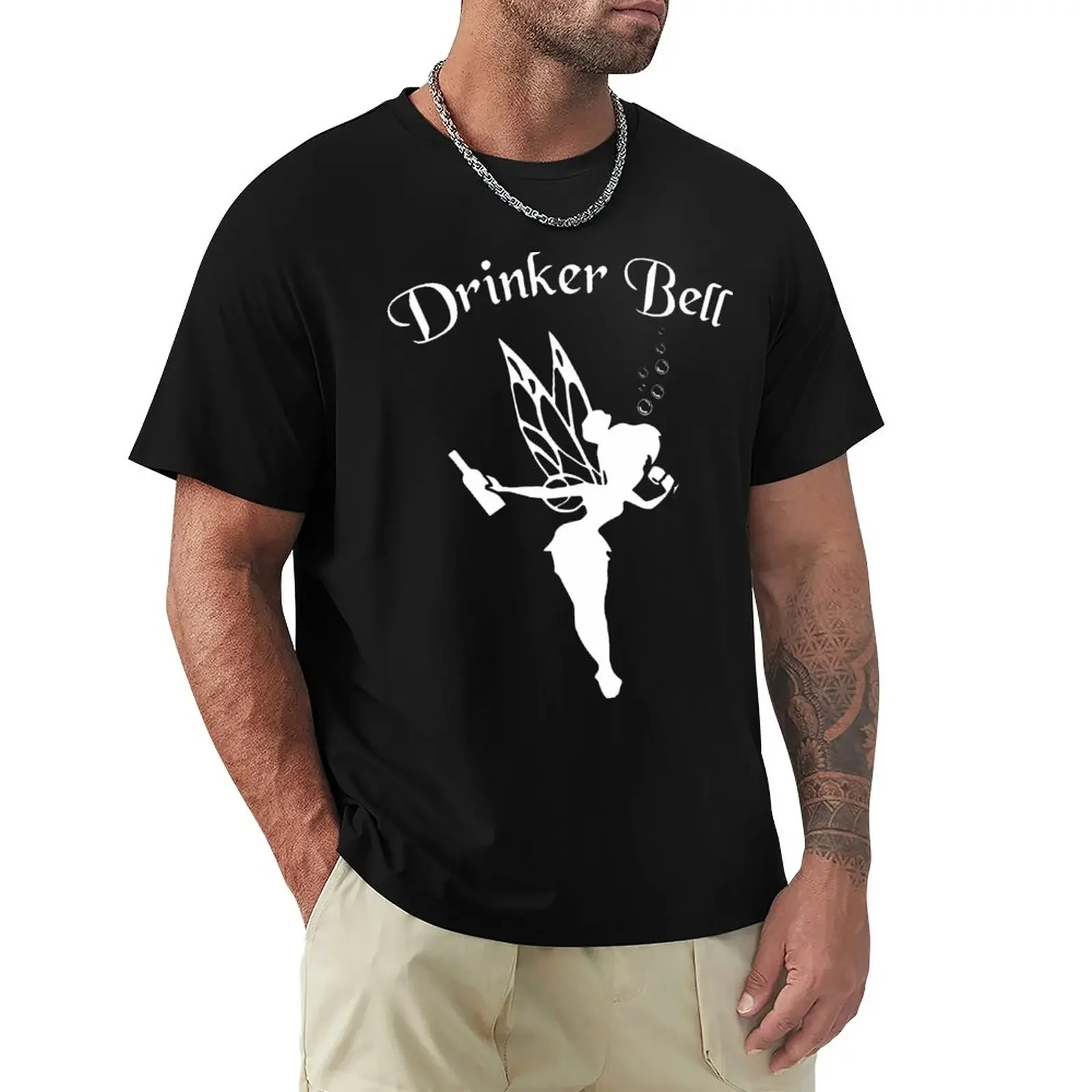 DrinkerBell Light T-Shirt summer tops heavyweights customs men clothing