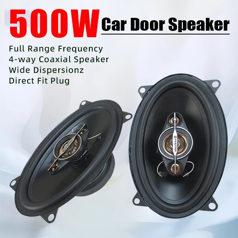 2pcs 4x6 Inch 500W (2x500W) Car Speakers 4-Way Coaxial Full Frequency Universal Automotive Audio Speaker Car Stereo Woofer