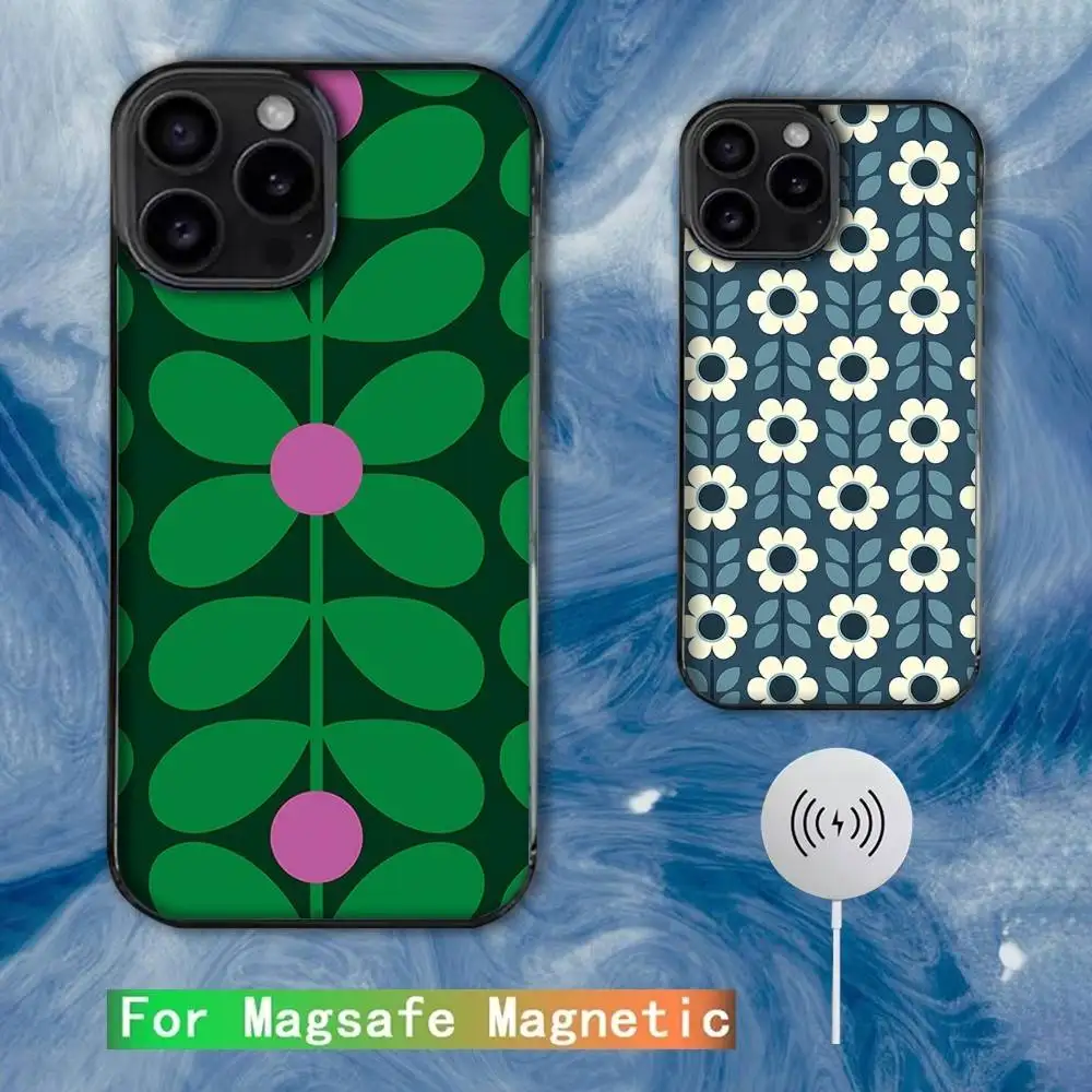 

Multi Stem Orla K-Kiely Folio Phone Case For iPhone 16e,16,15,14,13,12,11,Plus,Pro,Max,Mini Magsafe Magnetic Wireless Charging