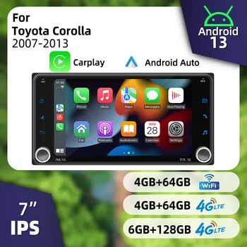 2 Din Radio for Toyota Corolla 2007-2013 7" Screen Android Car Multimedia Wireless Carplay Android Auto Head Unit Stereo