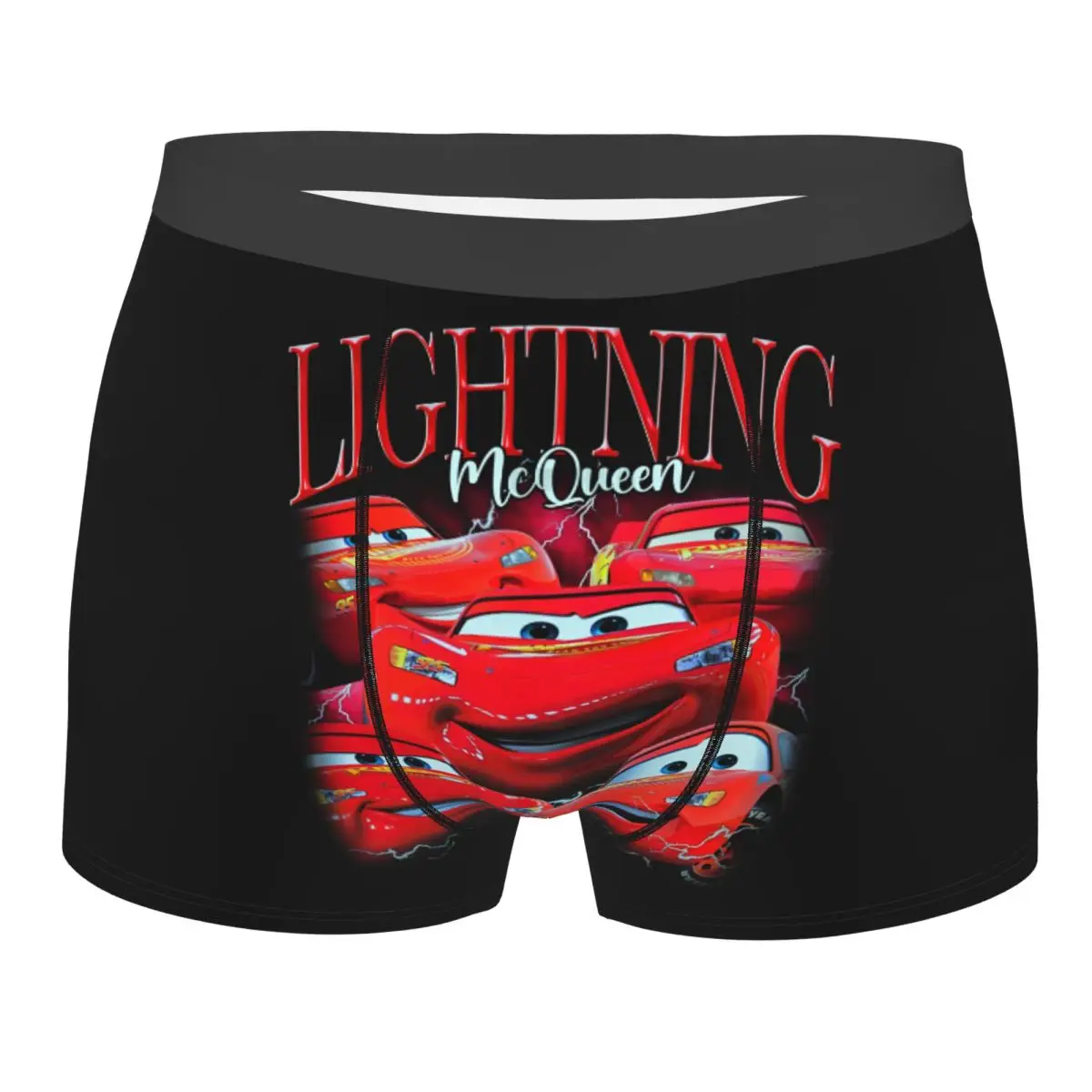 

Мужские забавные трусы-боксеры с принтом Молнии Маккуина в стиле аниме, эластичные шорты-трусы