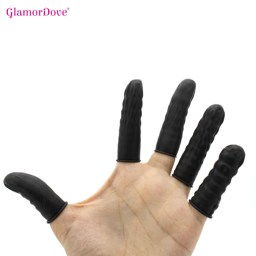 5Pcs Pre-gebonden Keratine Hair Extension Tool Zwart Siliconen Vinger Protector Guard Wegwerp Latex Vinger Babybedjes