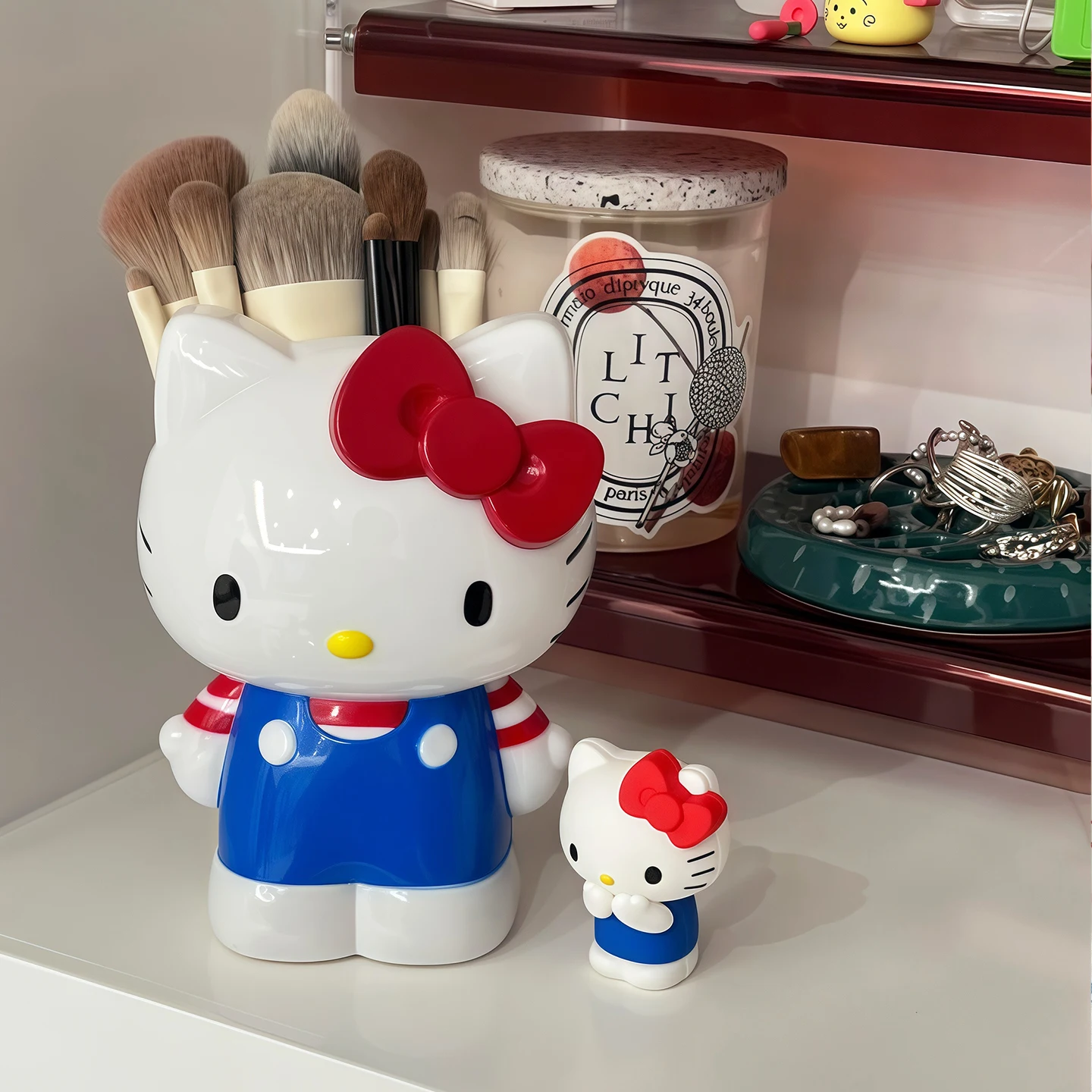Hello Kitty My Melody-portalápices de dibujos animados, organizador de brochas de maquillaje, decoración de almacenamiento de escritorio, regalo de colección Kawaii para niña y niño