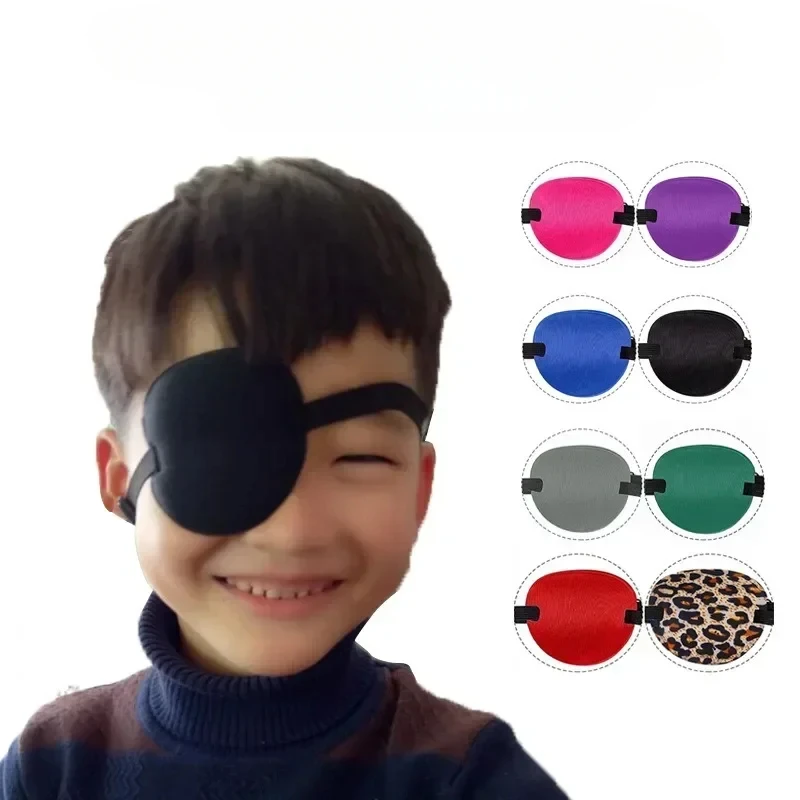 수면안대 Black Single Eye Patch Adjustable Soft Amblyopia Lazy Eye Patches for Left or Right Eyes Concave Eye Patch for Adults Kids