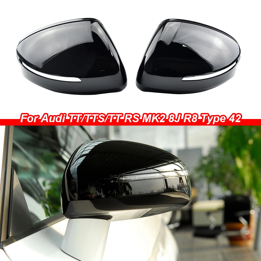 

Mirror Cover For Audi TT TTS TTRS MK2 (8J) R8 (42) 2007-2014 Carbon Fiber Look Car Exterior Rear View Cap Shell Replacement Case