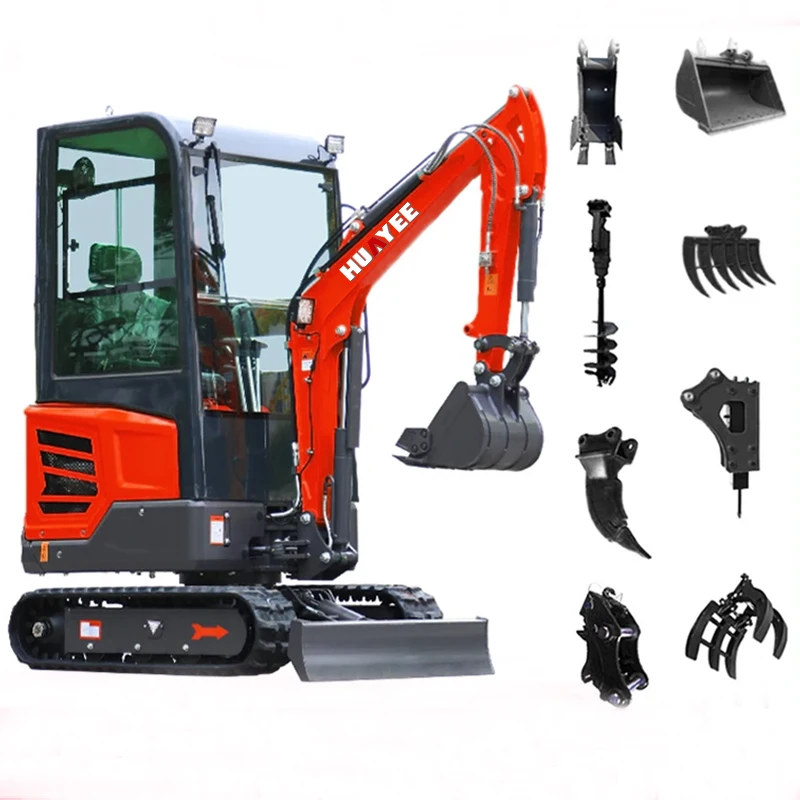 High Efficiency Mini Excavators Machine Multifunctional HUAYEE Factory Mini Crawler Digger Customize Mini Excavator Price