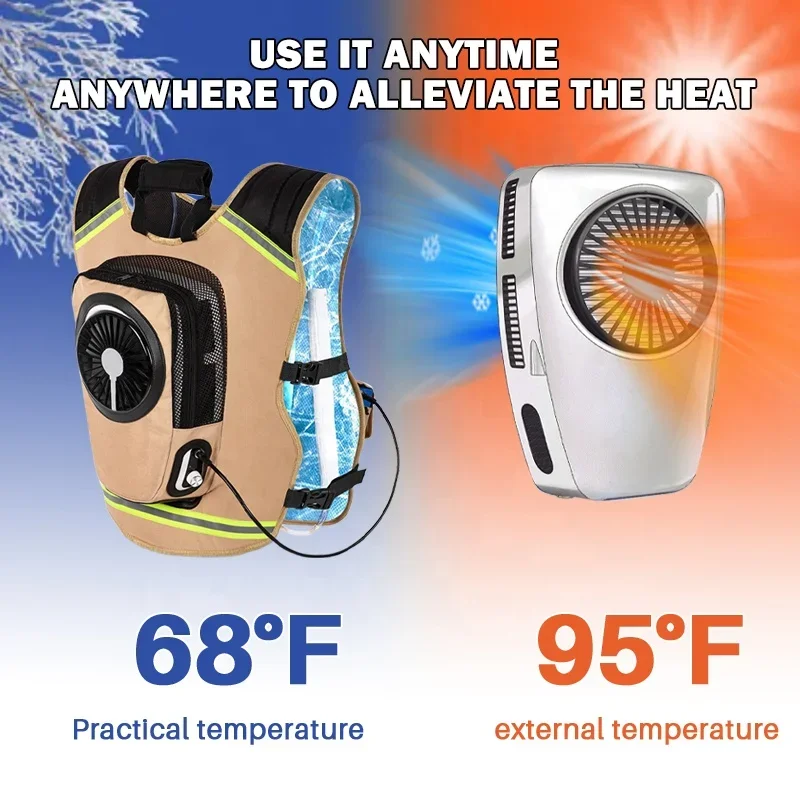 Wearable cooling device with DC 24v battery vest Personal Outdoor fishing portable Air Conditioner Anti-heatstroke