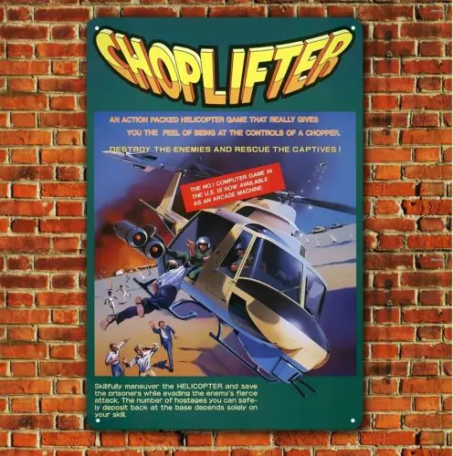 Choplifter Retro Video Game Metal Poster Tin Sign 20*30cm (8x12
