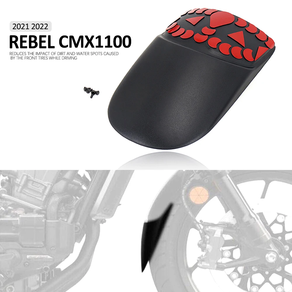 New Black For HONDA REBEL CMX 1100 CMX1100 2021 2022 Motorcycle Accessories ABS Front Mudguard Fender Rear Extender Extension