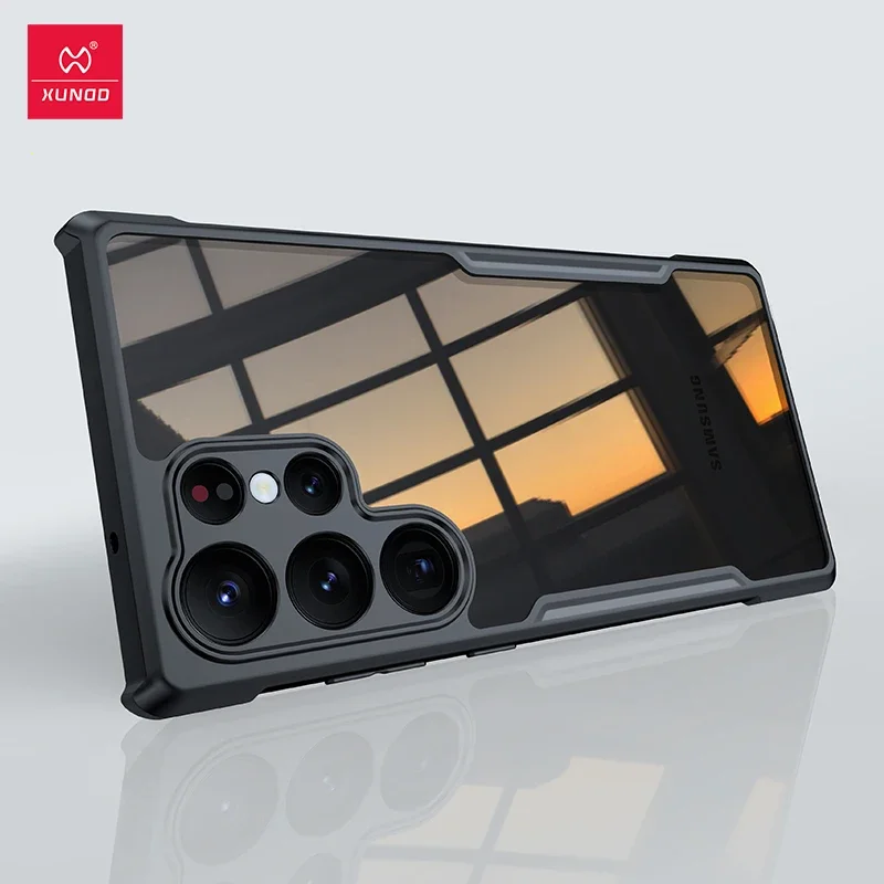 For Samsung Galaxy S24 S25 S26 Ultra Case For S25 S23 Plus S21 Ultra FE Airbag Shockproof Shell PC&TPU Back Clear Cover