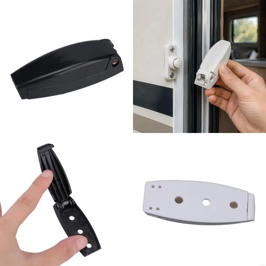 Boat Compartment Door Fastener Hardware Set, Spring Loaded ABS Retainer Parts, 5 Pack with 15 Screws for Trailer Panels X37F