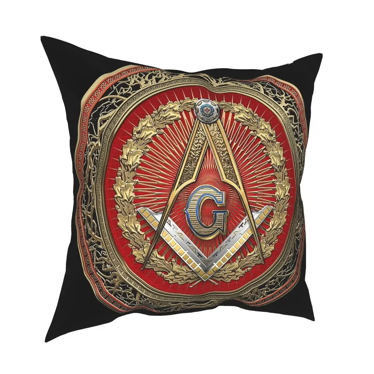 Masonic Symbols Square Pillow Case Cushions for Sofa 3rd Degree Mason Silver Jewel Master Custom Pillowcover Home Decor