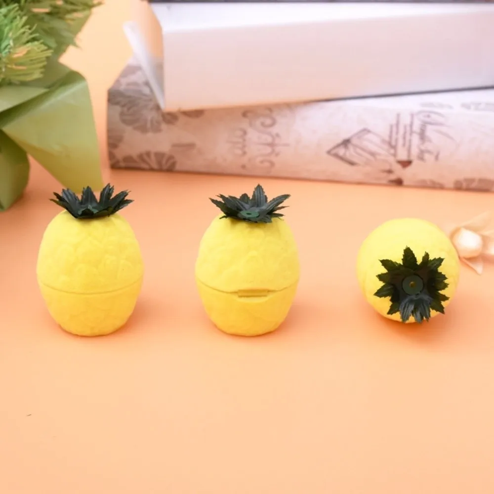 

Противоударный органайзер для ожерелья с вишней, ананас, клубника, фрукты, коробка для колец, оранжевый персик, флокированная шкатулка для драгоценностей, пары