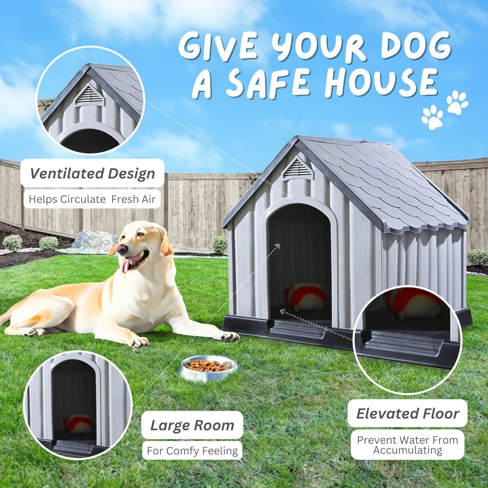 Innovative Outdoor Pet House Large Waterproof Dog Kennel Shelter for Small, Medium, and Large Dogs