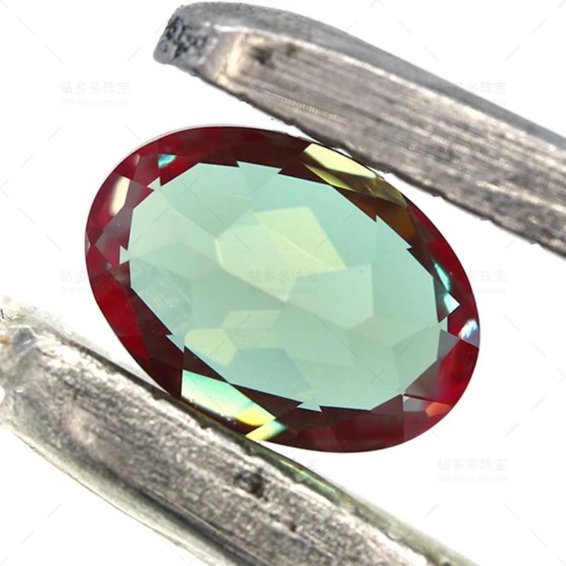 New Product Oval Shape Color-changing Lab Grown Alexandrite Gemstone For Diy Jewelry Rings Making