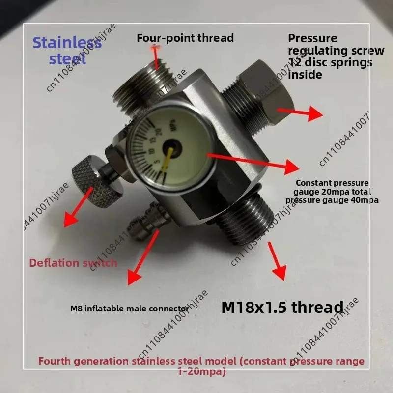 Fish Tank Valve Stainless Steel Core Fast Exhaust Constant Pressure Feeding Valve 30mpa High Pressure Valve