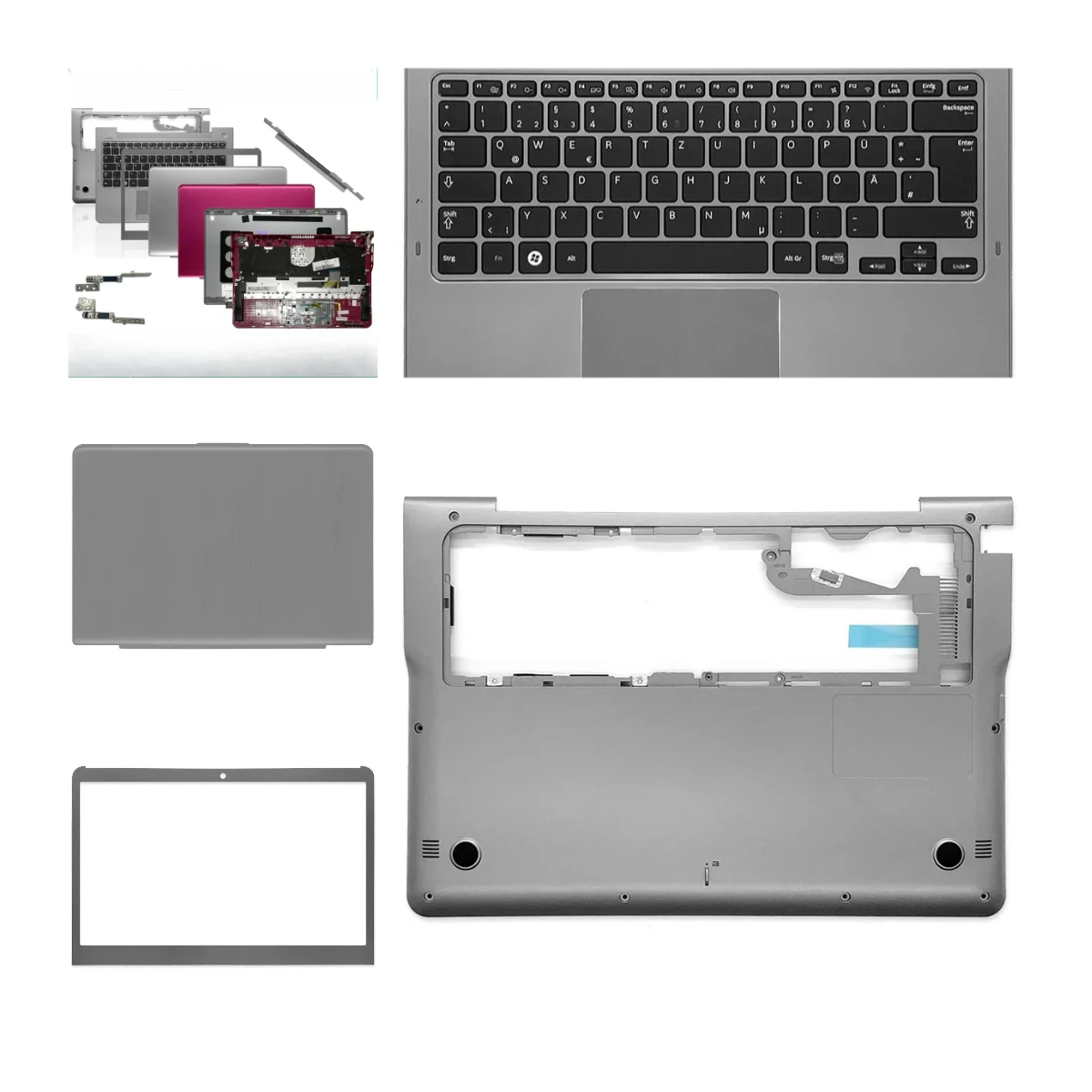 OEM suitable for NP535U3C NP530U3C NP530U3B laptop LCD screen top cover, front panel, palm rest hinge cover, bottom cover hinge
