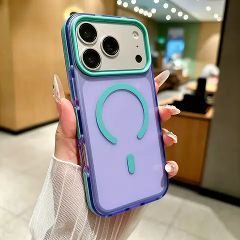 Clear Magnetic Phone Case Compatible with Magsafe Multi Layer Shockproof Protective Cover Slim Thin Magnetic Case for iPhone 17 16 15 14 13 Pro Pro Max Plus Mini Air