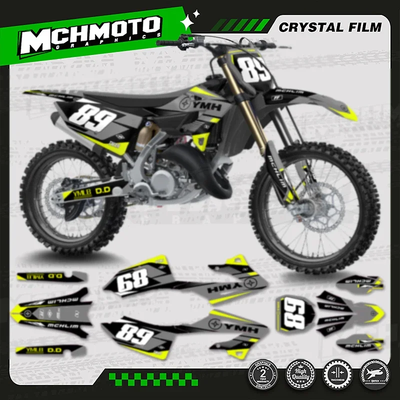 

MCHMFG Graphics Background Decal Adhesive Stickers For YAMAHA 2022 2023 2024 YZ125 YZ250 YZ 125 250