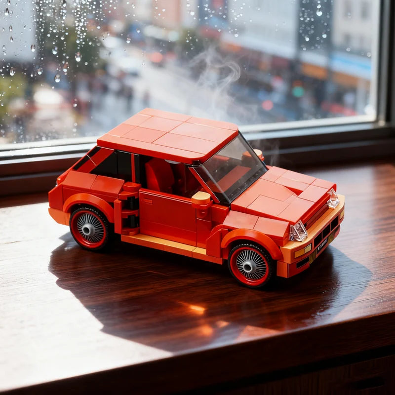 

340pcs MOC Renault 5 Turbo City Champions Super Car Model Building Blocks Architecture Toy Christmas Gifts Education Idea