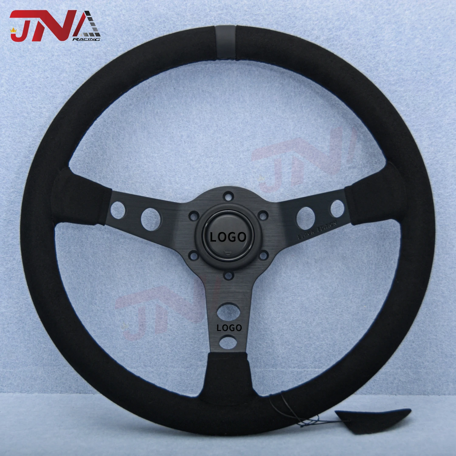 14inch MOMO Black Edition Steering Wheel JDM Racing Sports Car Steering Wheel