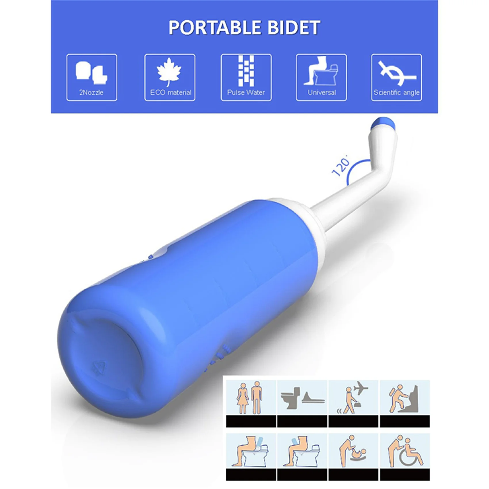 

A01F-3X Ручной опрыскиватель для мытья беременных Биде Портативная длинная насадка для детей 500 мл Большая емкость для туалета Путешествия Персональный очиститель