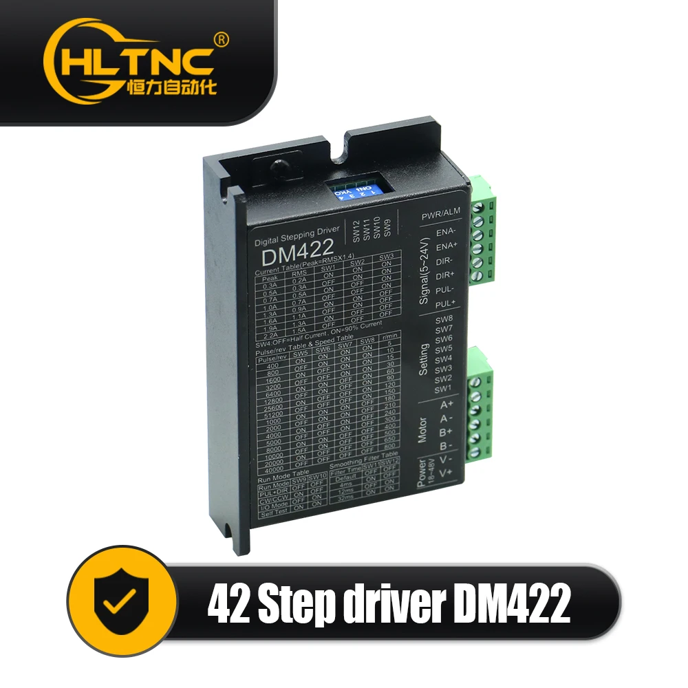 HLTNC High Quality CE,ISO9001 DM422 24V 36V 48V 60V 80V Dc Motor Driver, Stepper Motor Driver for Nema 17 and 23 Stepper Motors