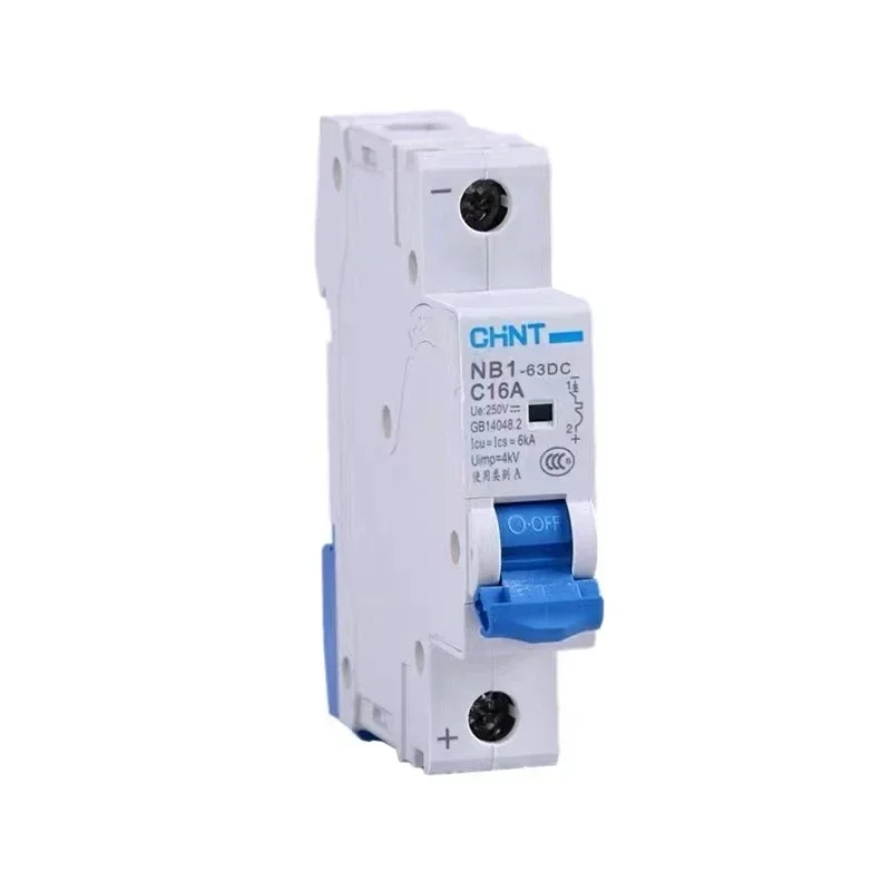 CHINT NB1-63DC DC MCB With Shunt Release Mini Circuit Breaker 1P 2P 4P DC250V DC500V DC1000V NB1 S9 AC SC 12V 24V 48V 220V Solar