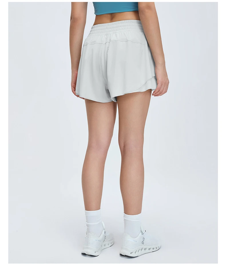 Damen Outdoor-Laufshorts Sommer High-Waist Yoga-Shorts 2-in-1 Gym-Shorts Sportbekleidung Schnelltrocknende Trainingskleidung für Frauen – Detail 17
