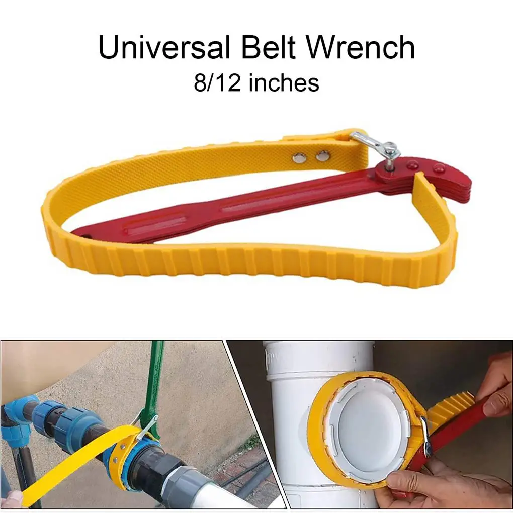 Belt Wrench Oil Filter Puller Strap Multi-Purpose Adjustable Straps Opener Jar Cartridge Disassembly Tool Plumbing Tools