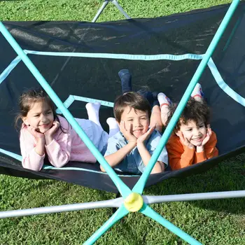 13ft Kids Climbing Dome Play Center with Hammock - Durable Rust & UV Resistant Steel Supports 1000 LBS