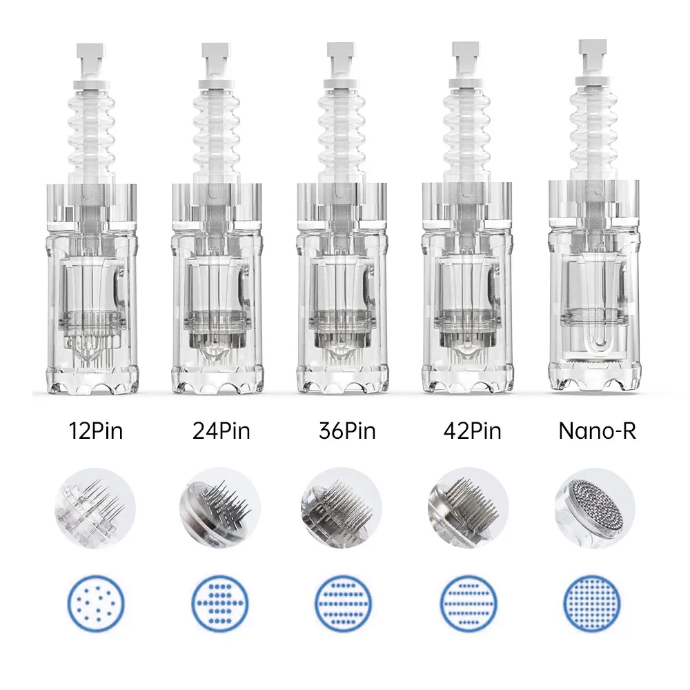 10 Stück 0,25mm Kartuschen-Mikronadeln 12pin 24pin 36pin 42pin Runde Nano-Nadeln für Dr. Pen A10 Microneedling-Stift – Detail 4