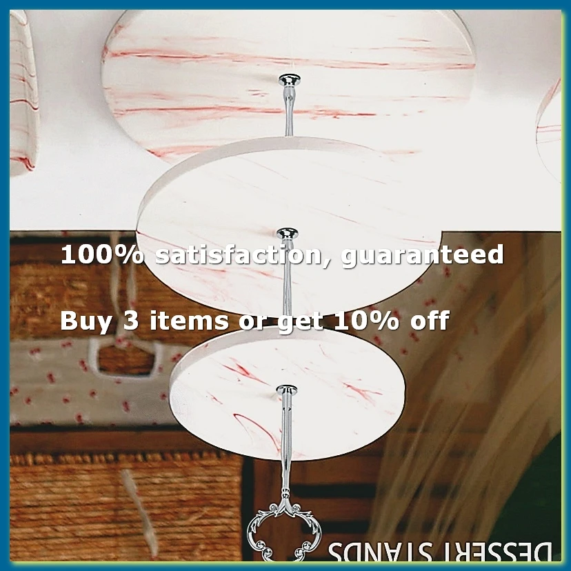 1set 2 3 Tier Cake Plate Stand Heavy Metal Center Handle Fitting Hardware Rod Shape:Ornate Victoriana Color:Silver Amount:1 Sets