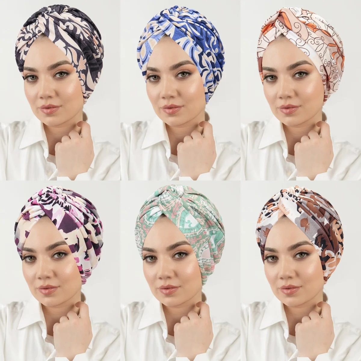 

Fashion Print Women Muslim Hijabs Instant Turban Hats Head Wraps Soft Elastic Hijab Hats Breathable Chemo Cap For Ladies Girls
