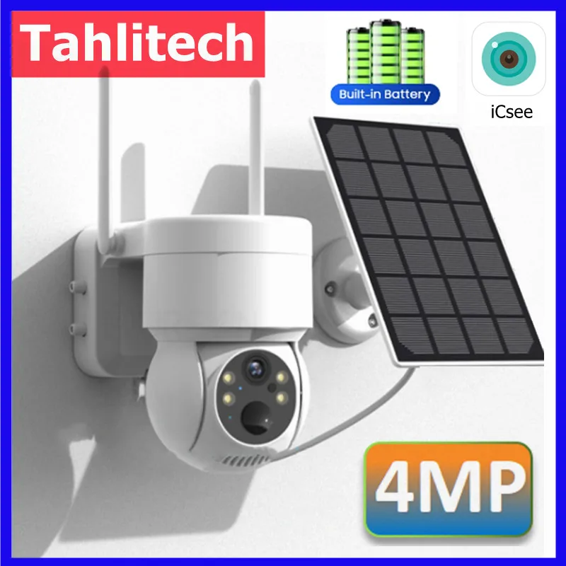 

Solar Camera Wifi Outdoor 4MP Wireless Surveillance IP Cameras With Solar Panel PIR Human Detection 7800mAh Recharge Battery Cam