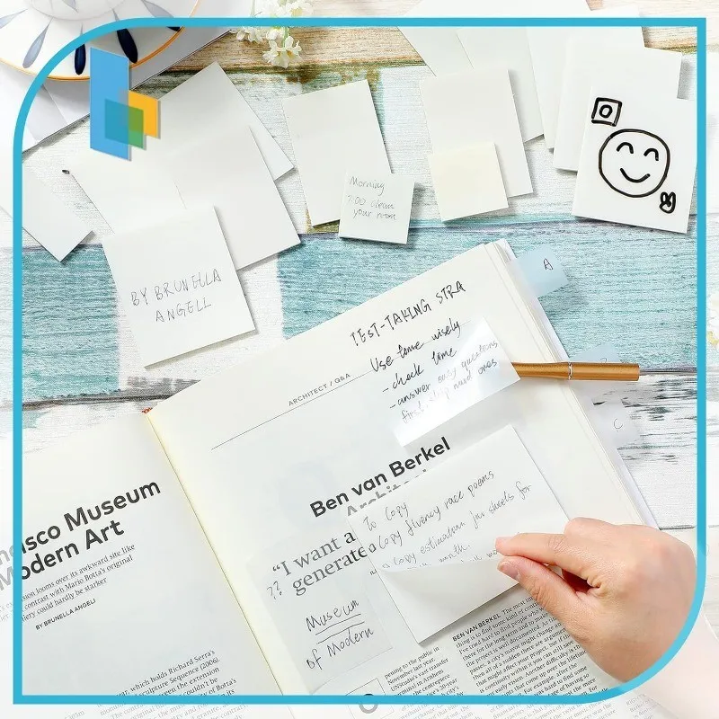 2/3Pads (50sheets/Pad) PET Transparent Sticky Notes Perspective Waterproof Clear Memo Stationery School Office Supplies