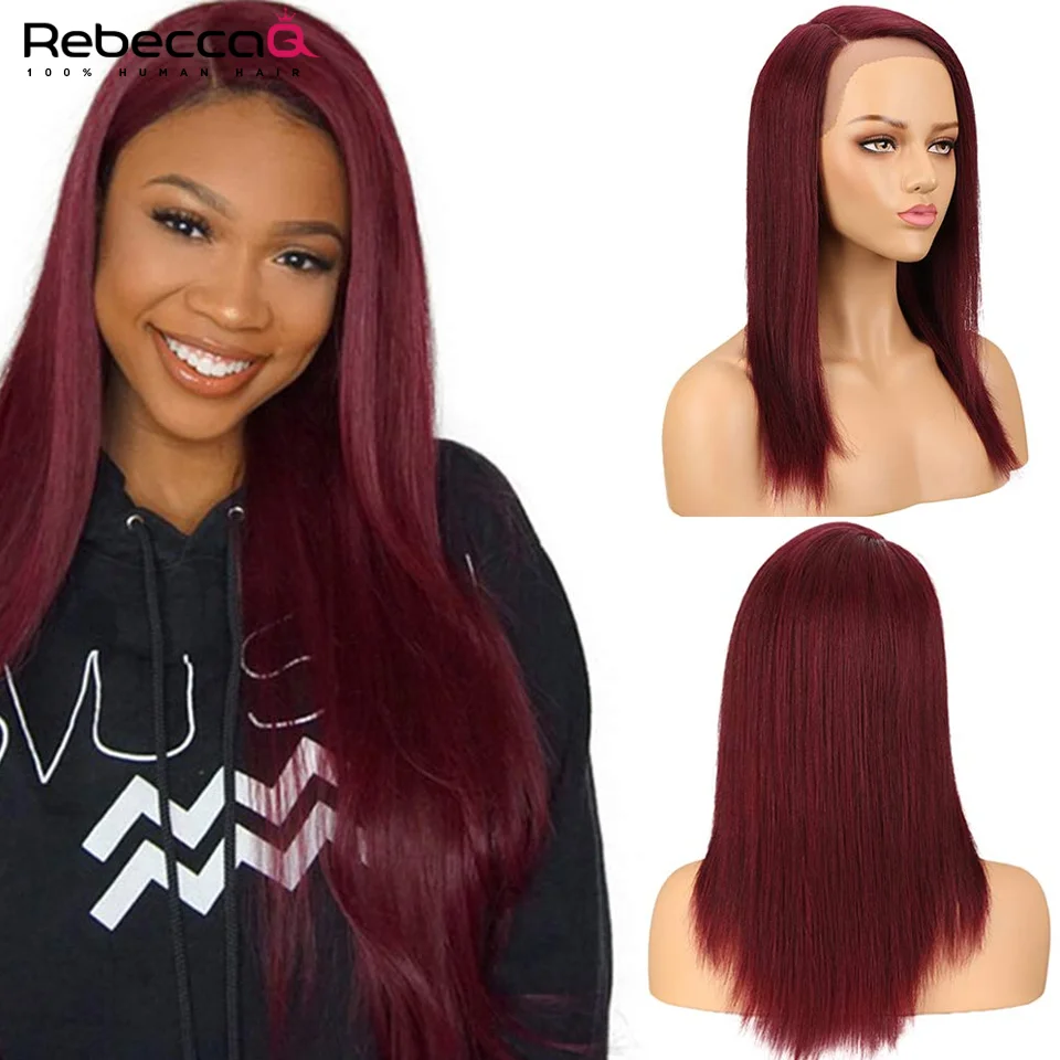 

180 Density Burgundy 99J Lace Front Bob Wig Human Hair 13x6X1 Lace Frontal Long Bob Wig Transparent Lace Straight Human Hair Wig