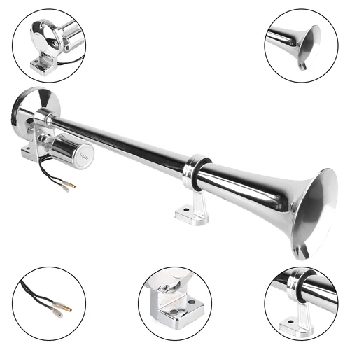 Imagen 2 del producto Trompetas de coche de 12V y 24V con cables y relé, juego de bocina de aire para barco, camión, SUV, piezas de automóvil, resistente al agua, bocina de aire para coche súper ruidosa