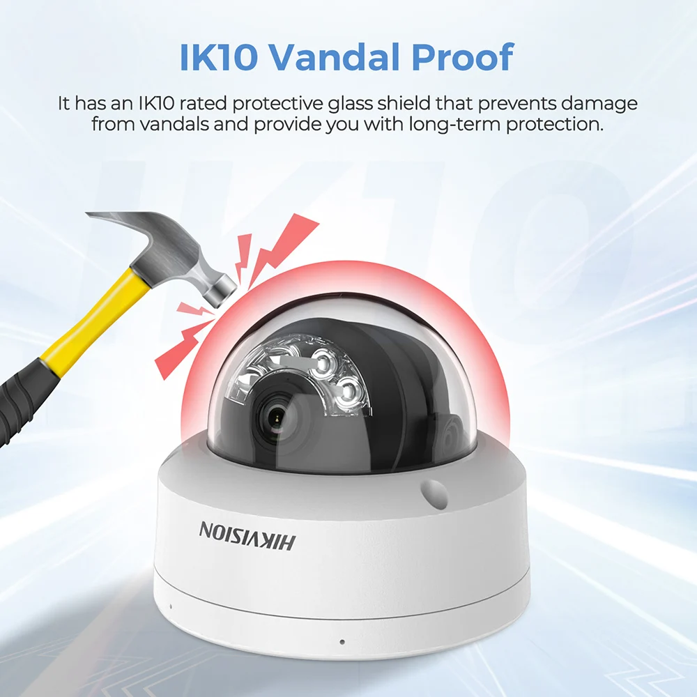 Hikvision Vandal-proof 8MP 4K Acusense IR Night vision Home Security POE IP Camera DS-2CD2183G2-LIS2U Outdoor indoor Microphone