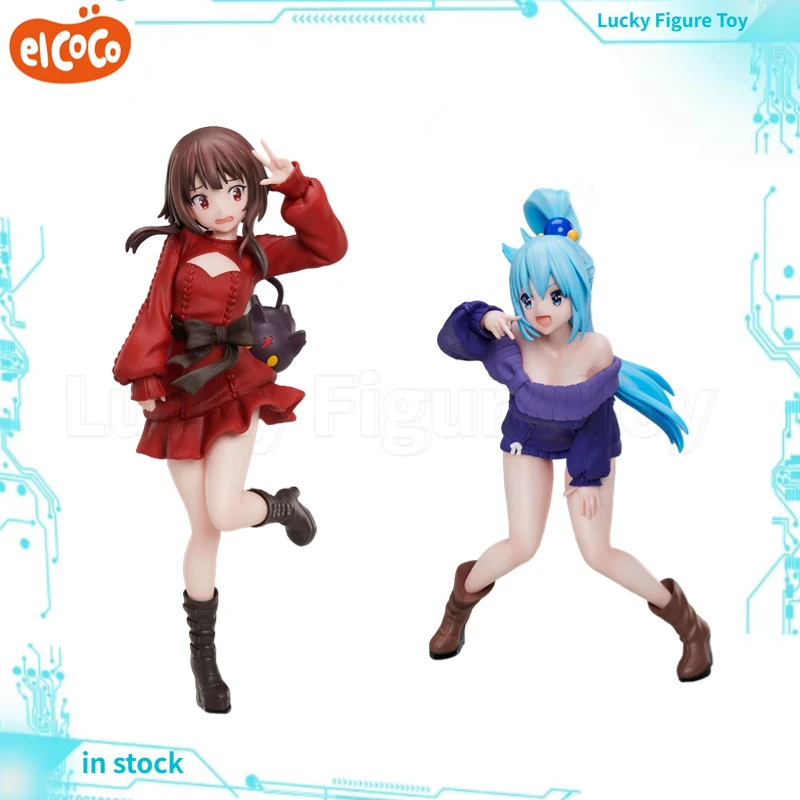 Original ElCOCO God's Blessing on This Wonderful World Megumin Aqua PVC Ornament Collection Model Anime Gift Figures Toys