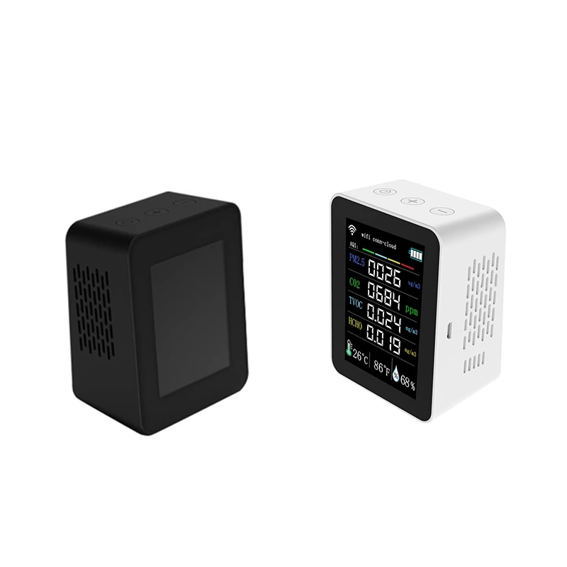 Tuya 7 In 1 WIFI Air Quality Detector CO2 Tester PM2.5 TVOC CO2 CH2O Formaldehyde Monitor TFT Display Air Tester Retail