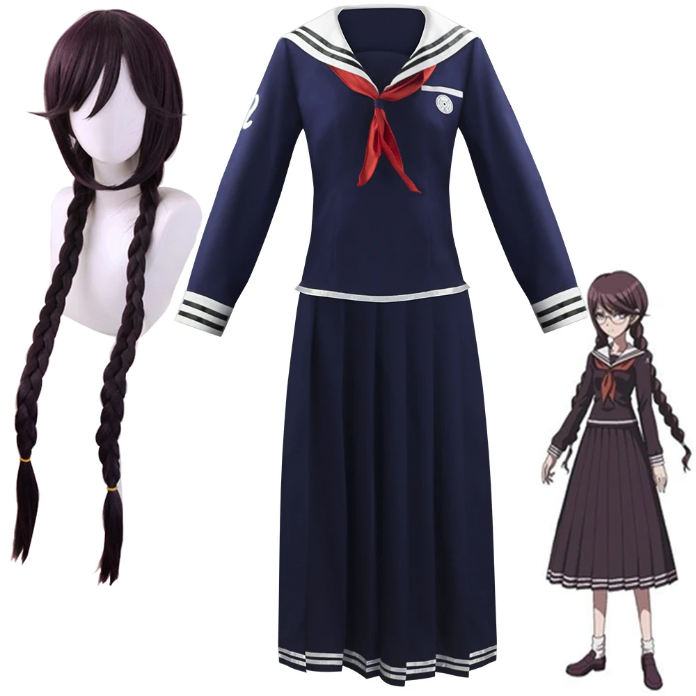 Danganronpa Toko Fukawa Cosplay Costume School Uniform Wig Game Anime Danganronpa Cosplay Halloween Costumes for Women Girls