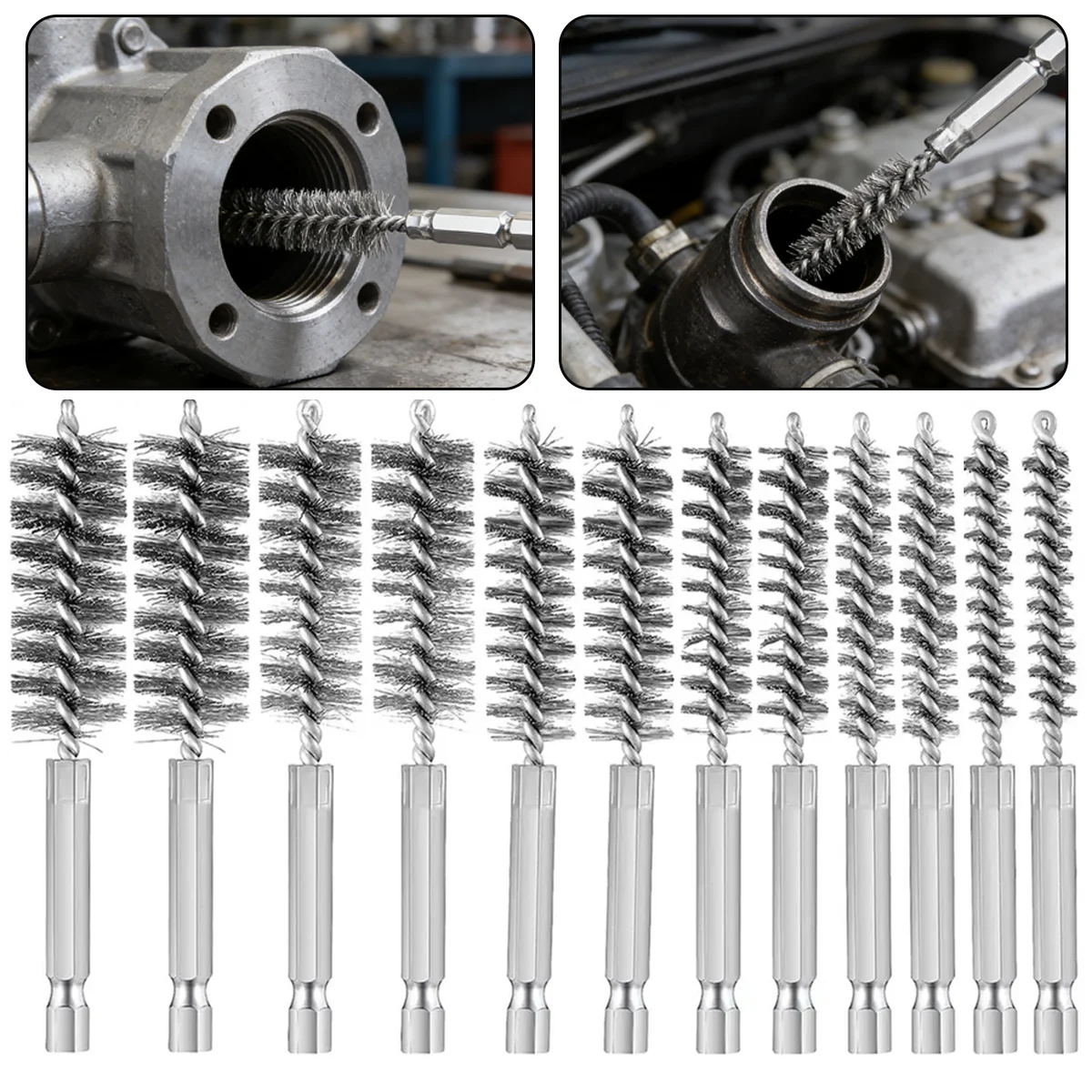 Steel Wire Pipe Brush, Steel Wire Brush, Deburring, Rust Removal, Hole Cleaning Brush, Polishing and Grinding Brush