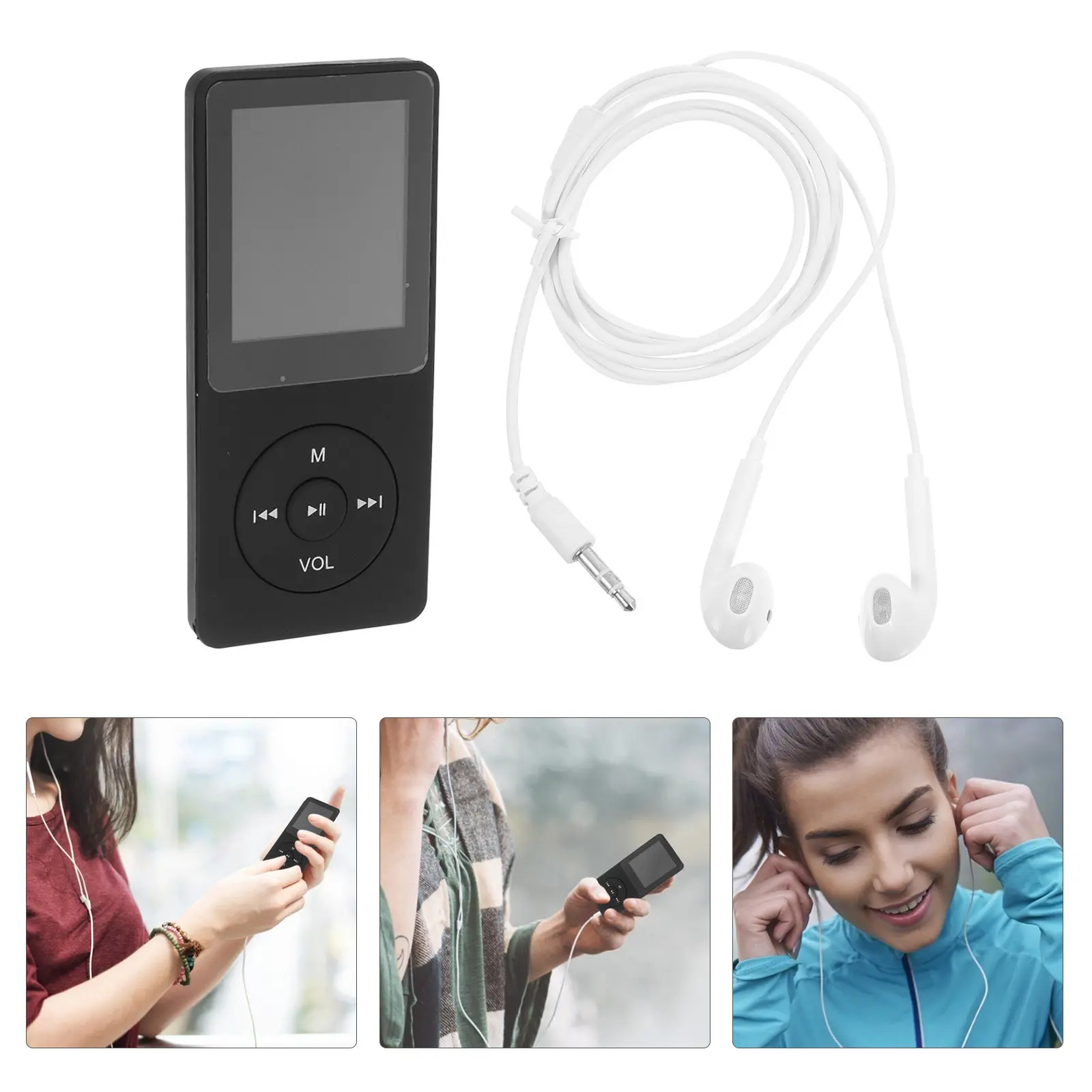 

Миниатюрный портативный MP3-плеер с кнопками, 18-дюймовым ЖК-экраном, воспроизведением музыки без потерь, для спорта, бега, пеших прогулок, беспроводной