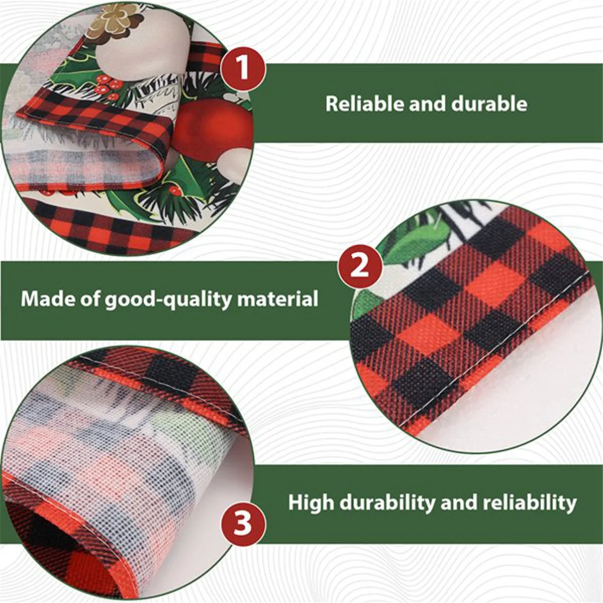 NEW 2PCS Christmas Table Linen Table Runner Check Xmas Decoration Holiday Home Kitchen Decoration Wedding Decor
