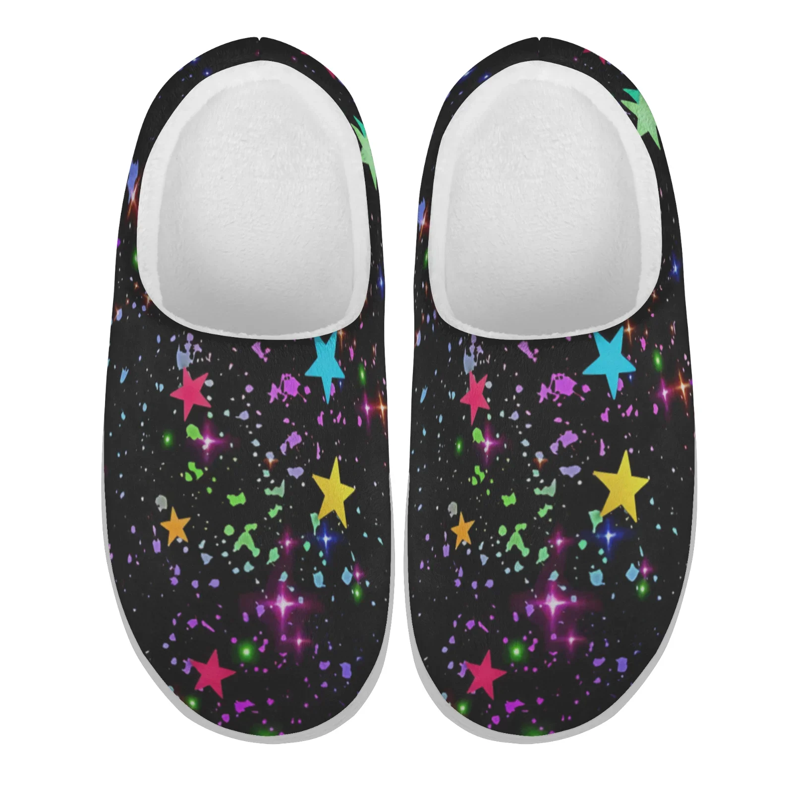 

Домашние хлопковые тапочки Custom Shoes Shinning Star: высококачественные плюшевые повседневные теплые тапочки, размеры 35-47