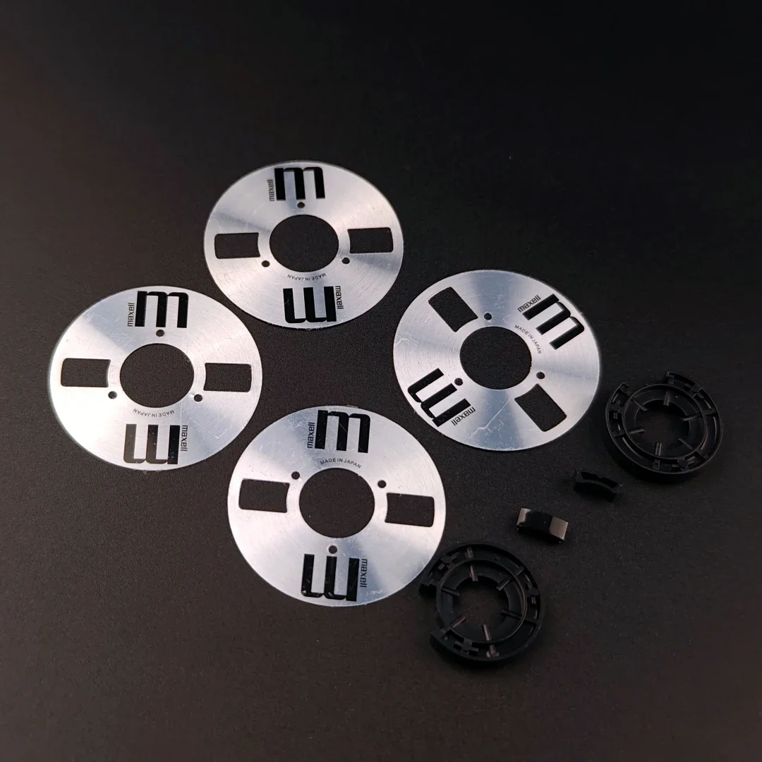 Homemade Aluminum Reel to Reel Cassette Kit for Cassette Tape  (Pack of 4 Reels + 2 Wheel)