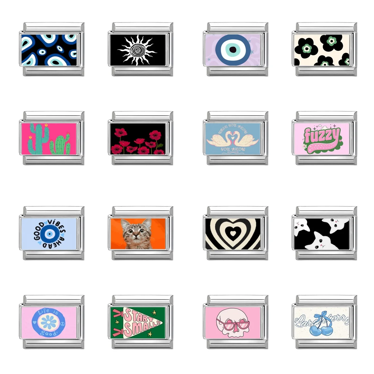 جديد جميل الحيوانات الأليفة القطط والكلاب وصلات سحرية إيطالية تناسب 9 مللي متر سوار الفولاذ المقاوم للصدأ النساء الرجال DIY بها بنفسك صنع المجوهرات #1